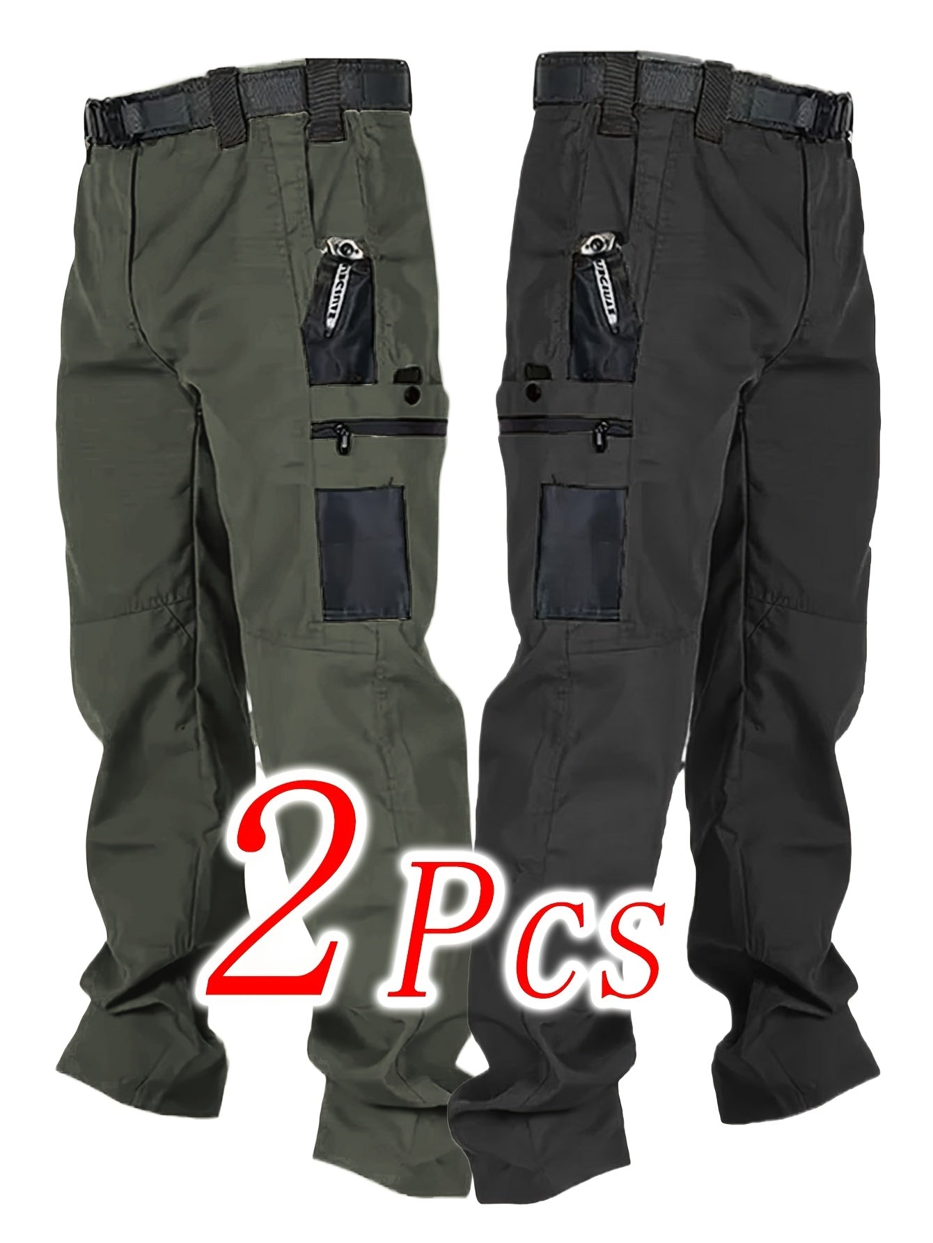 Men's Grey+Black Polyester Pants - product view 26
