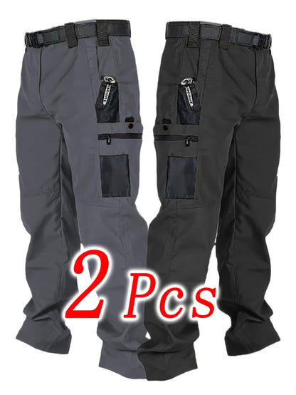 Men's Grey+Black Polyester Pants - product view 19