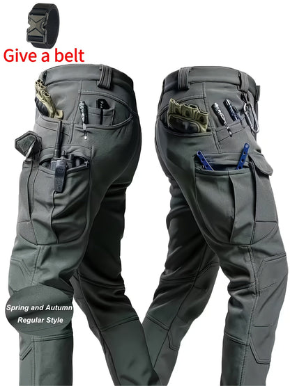 Men's Color B (with belt) Polyester Belted Cargo Cargo Pants - product view 4