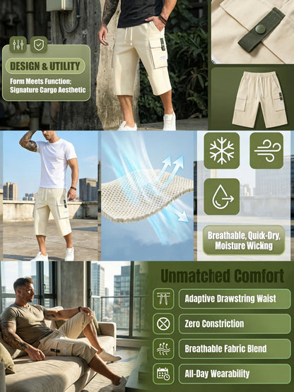 Men's Cargo Shorts - Drawstring Waist With Pockets Active Style