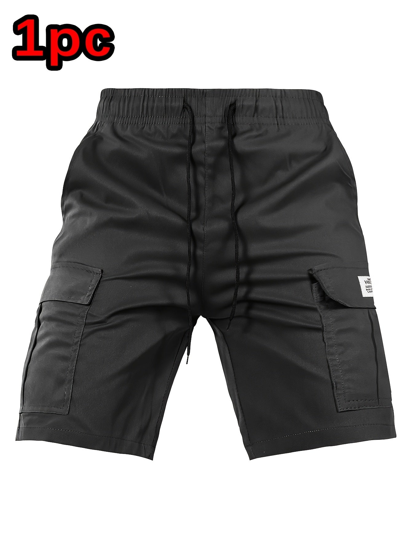 Men's Black Polyester Cargo Shorts - product view 16