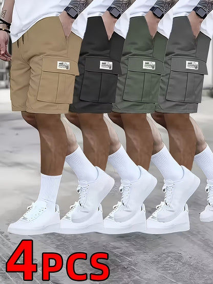 Men's Yellow + Gray + Black + Green Shorts - product view 4