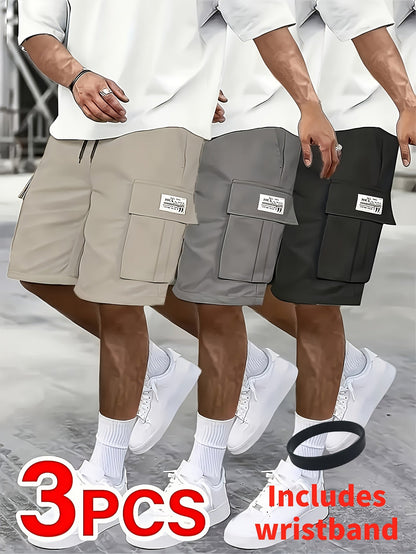 Men's Black+gray+khaki Cargo Shorts - product view 8