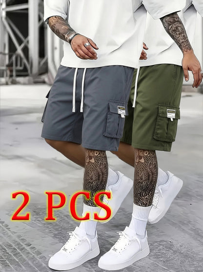 Men's Mixed colors Polyester Utility Cargo Shorts - product view 29