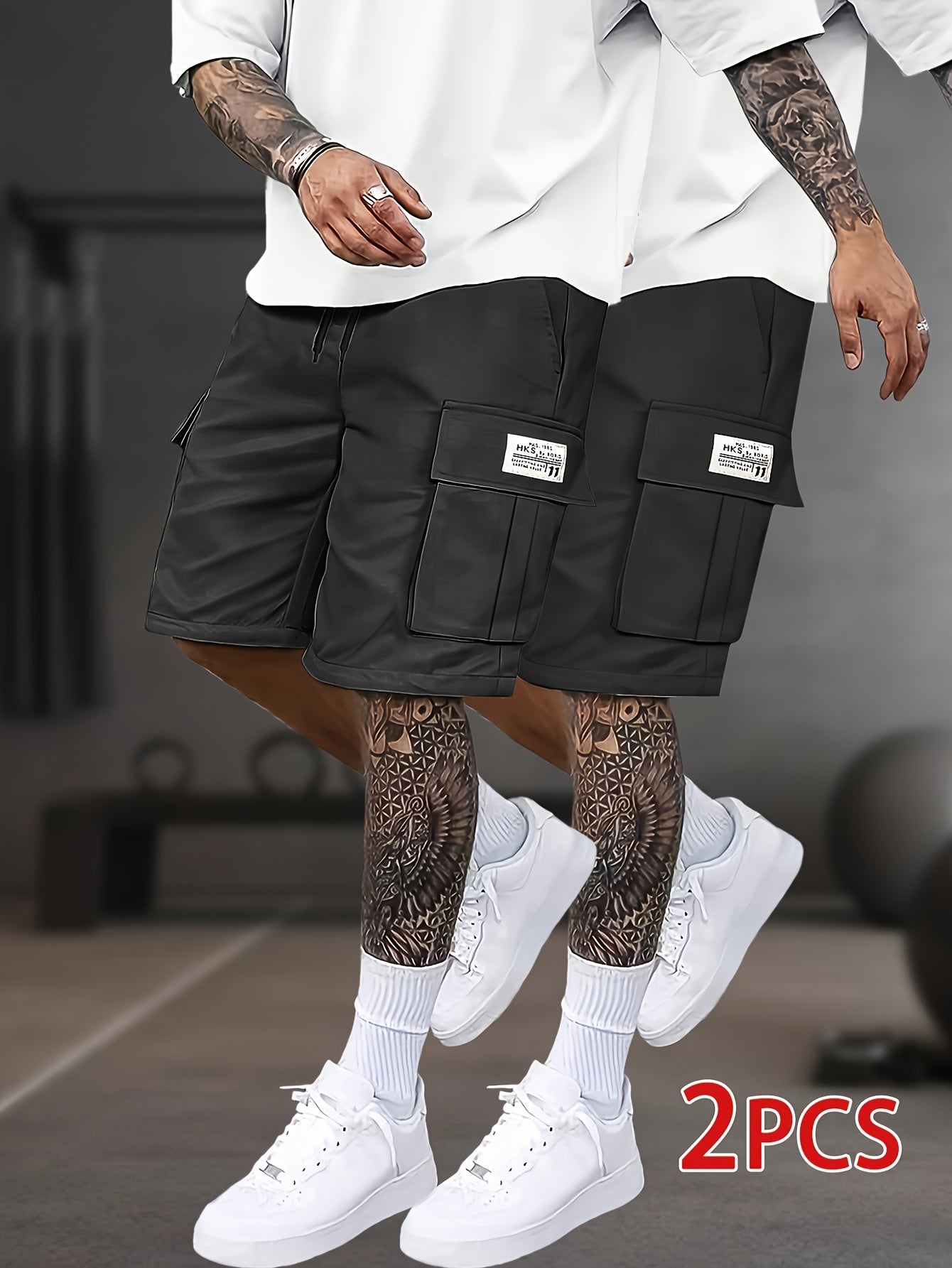 Men's Mixed colors Polyester Utility Cargo Shorts - product view 9