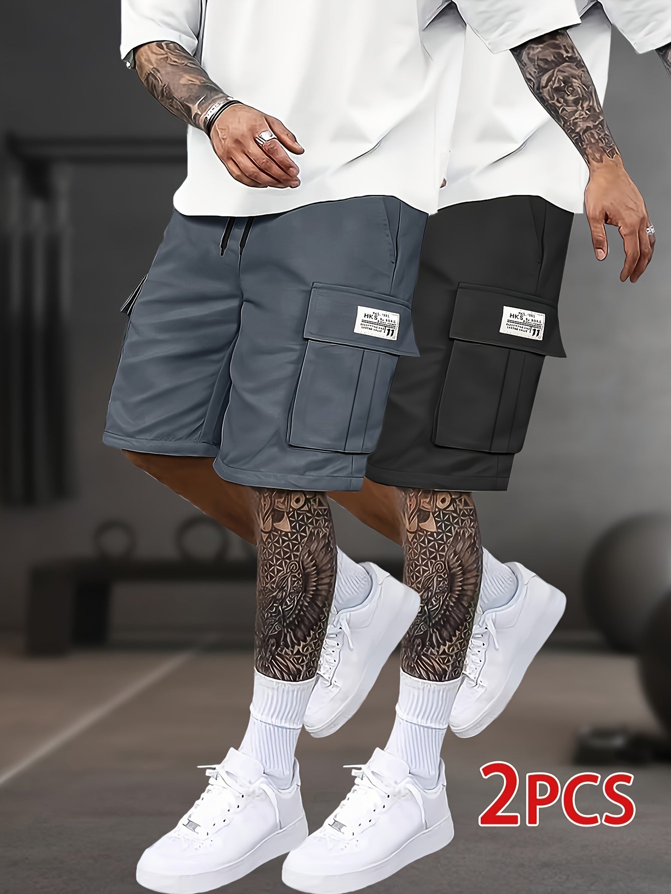 Men's Mixed colors Polyester Utility Cargo Shorts - product view 3