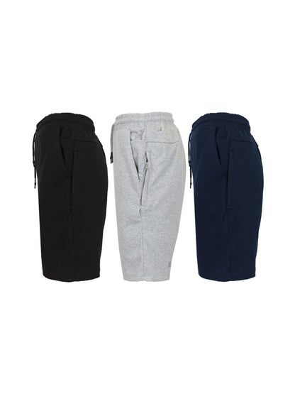 Men's Black - Heather Grey - Navy Cotton Shorts - product view 1
