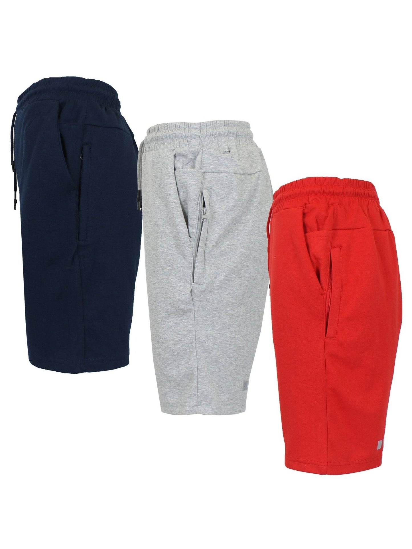 Men's Black - Heather Grey - Navy Cotton Shorts - product view 9