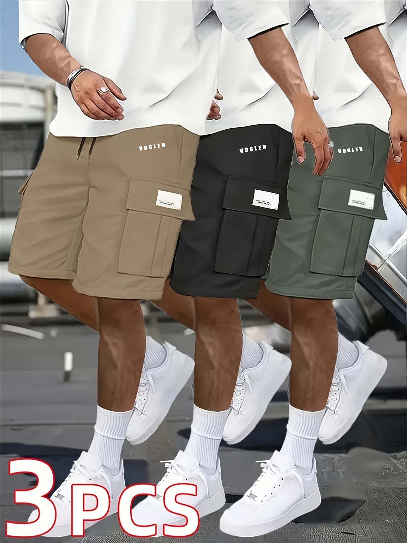 Men's Black+green+brown Pants - product view 20