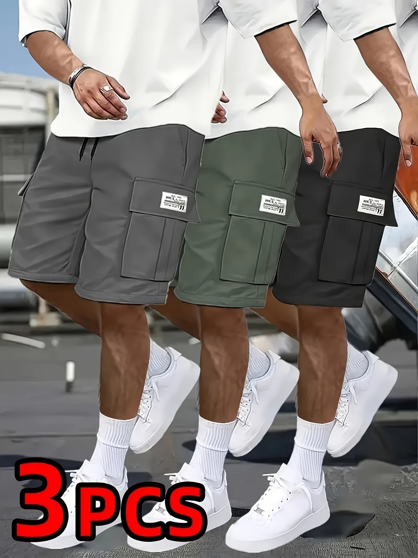 Men's BLACK+KHAKI+GRAY Polyester Pants - product view 19