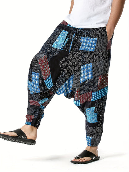 Men's Hieroglyphic Mural Pattern Pants - product view 27