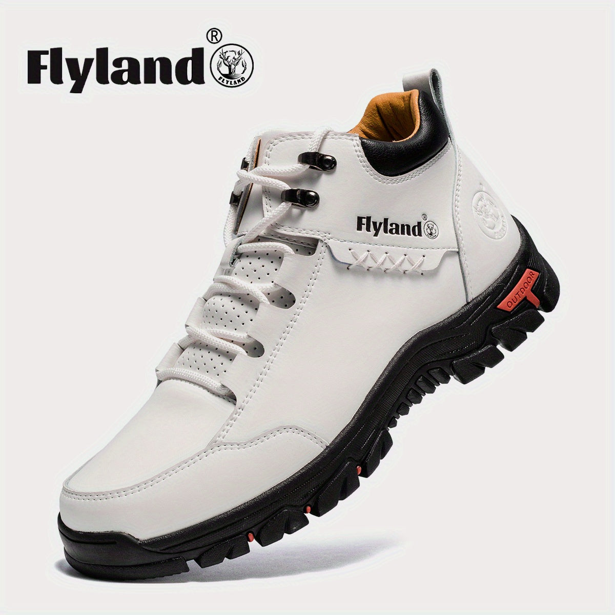 Men's White Leather Top - product view 3