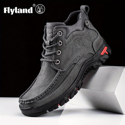 Men's Grey Faux Leather Shoes - product view 2