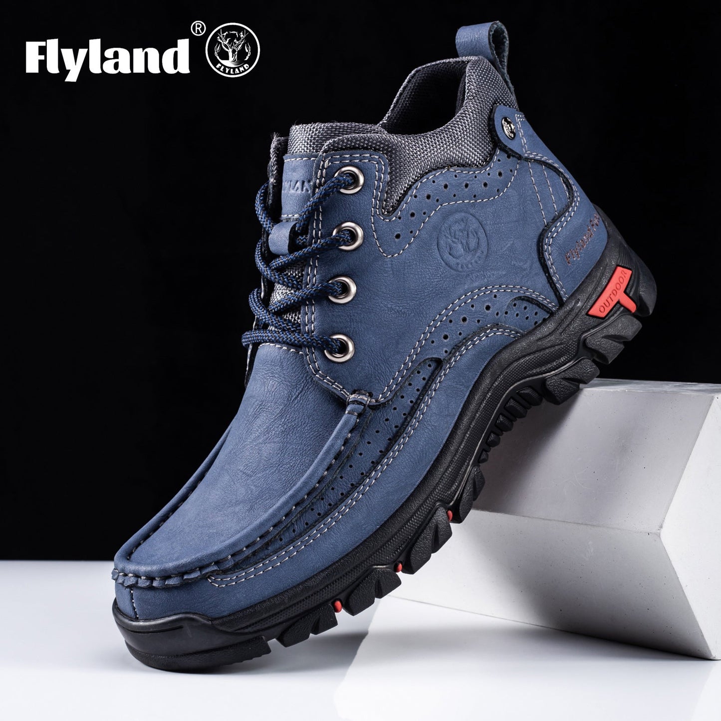 Men's Grey Faux Leather Shoes - product view 3