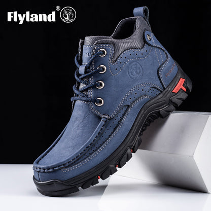 Men's Grey Faux Leather Shoes - product view 3