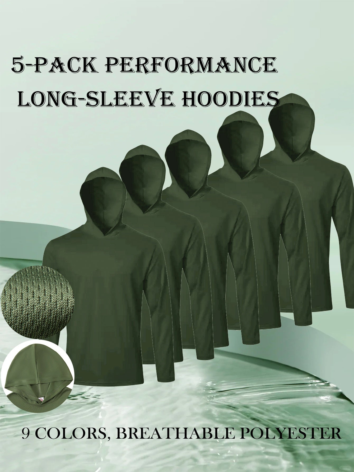Men's 5 Pack Performance Long Sleeve Hoodies - product view 24