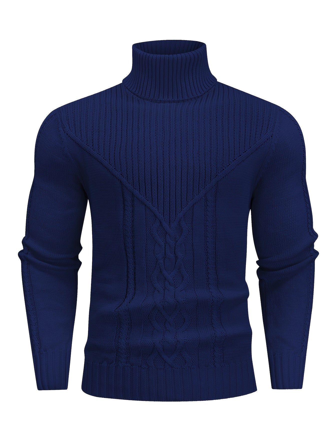 Men's Mature Casual Vintage Twisted Turtleneck Knit Pullover - product view 8