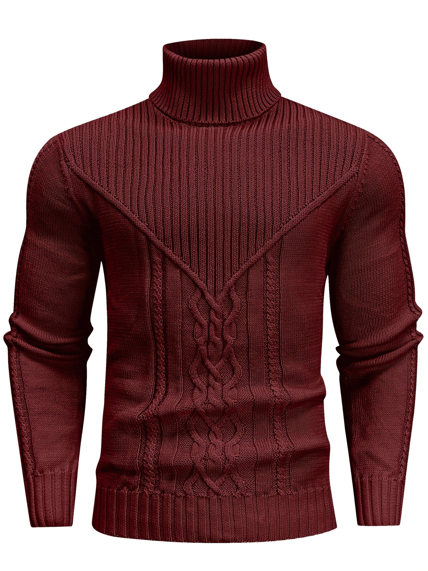 Men's Mature Casual Vintage Twisted Turtleneck Knit Pullover - product view 26