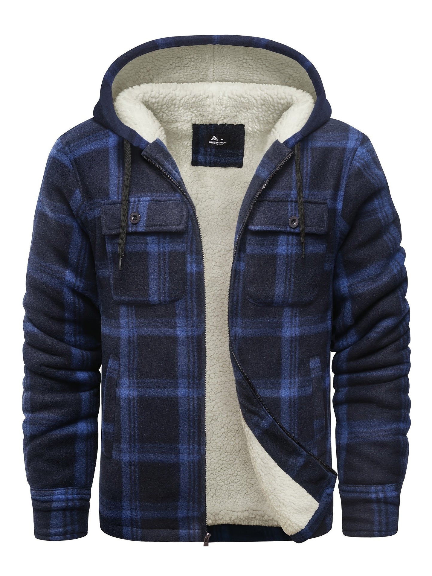 Men's Peacock Blue Polyester Zip-Up Jacket - product view 18