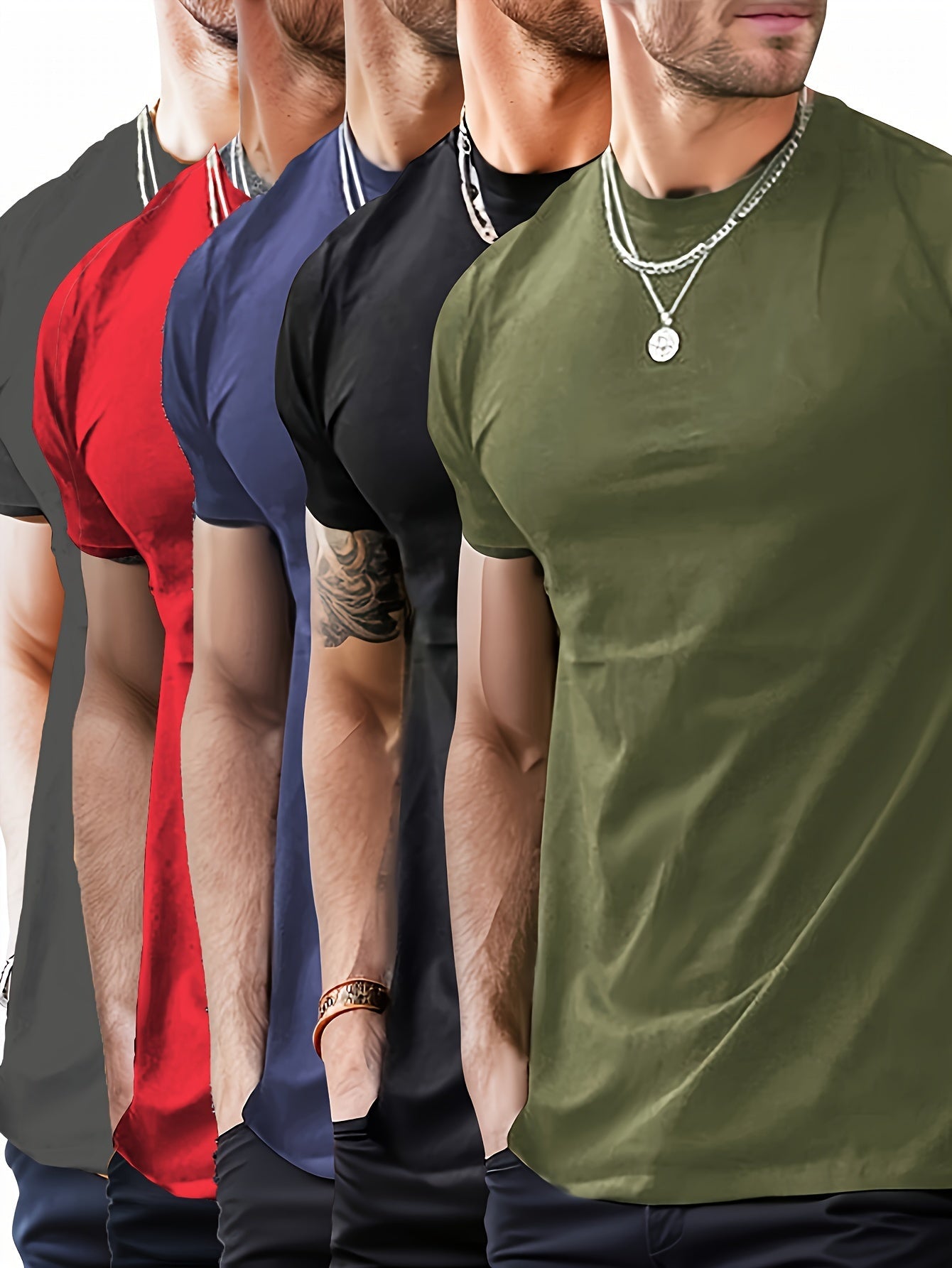 Men's Essential T-Shirt - Crew Neck Short Sleeve Modern Style