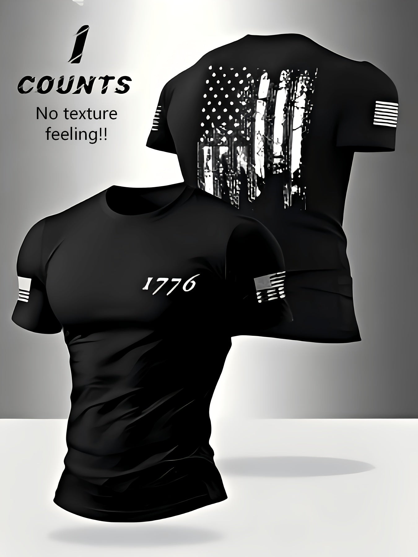 Men's Black Short-Sleeve T-Shirt - product view 10