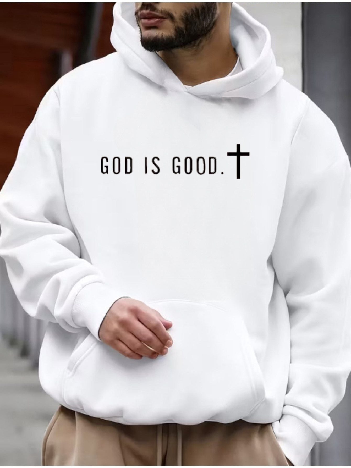 Black Printed Hoodie - product view 1