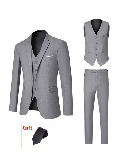 Men's Formal Suit Set - Monogram Print Everyday Style