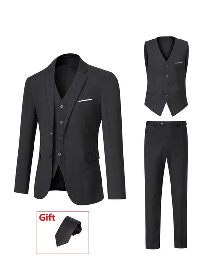 Men's Formal Suit Set - Monogram Print Everyday Style