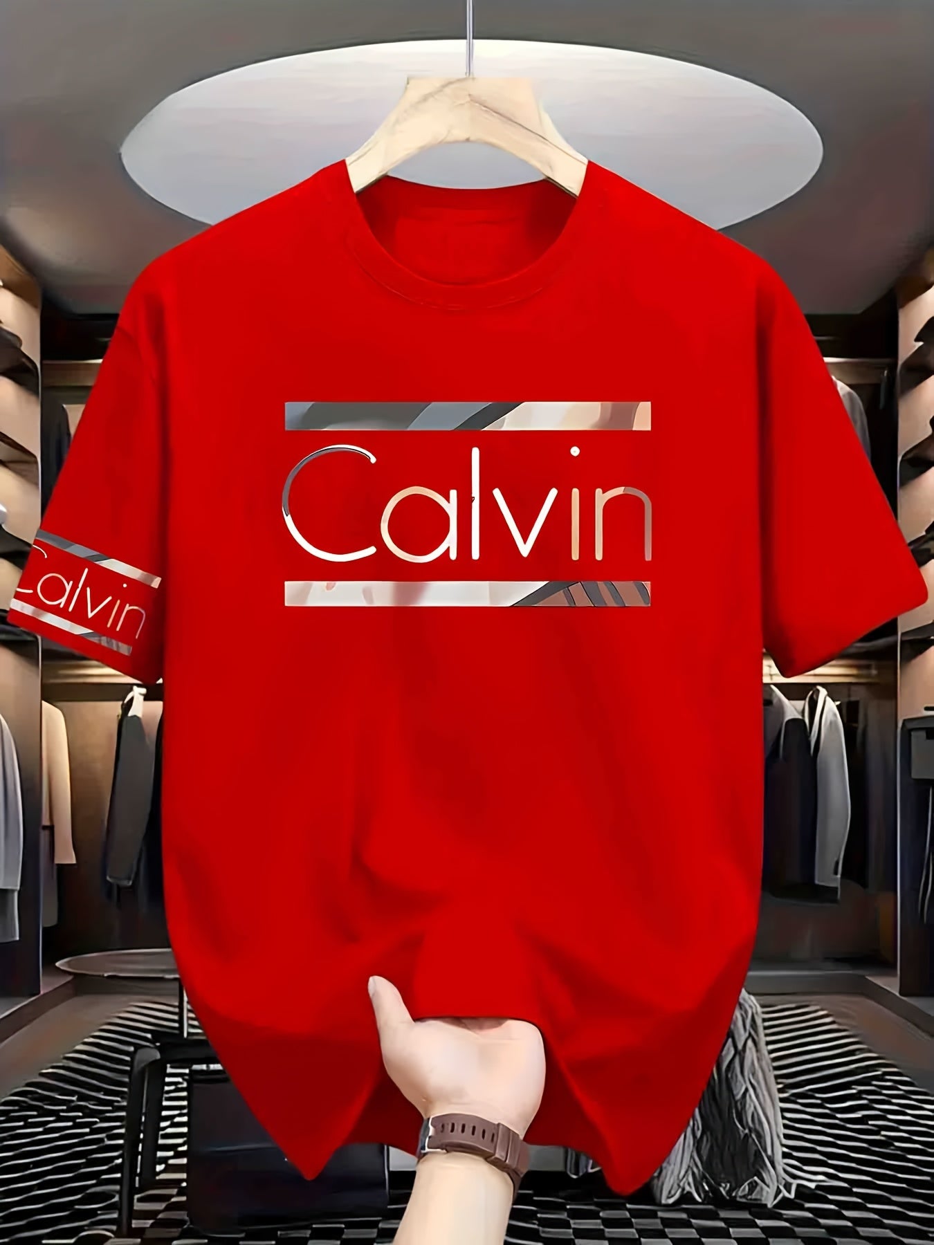 Men's Graphic Print T-Shirt - Crew Neck Short Sleeve 124709