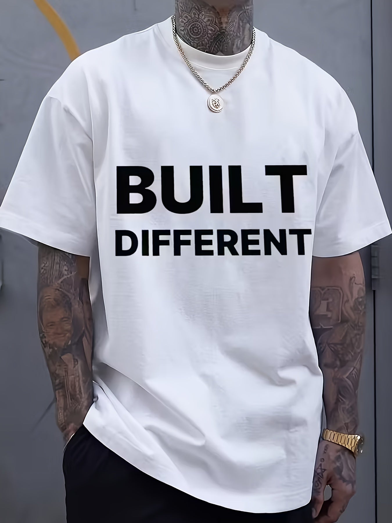 Men's White Short-Sleeve T-Shirt - product view 10