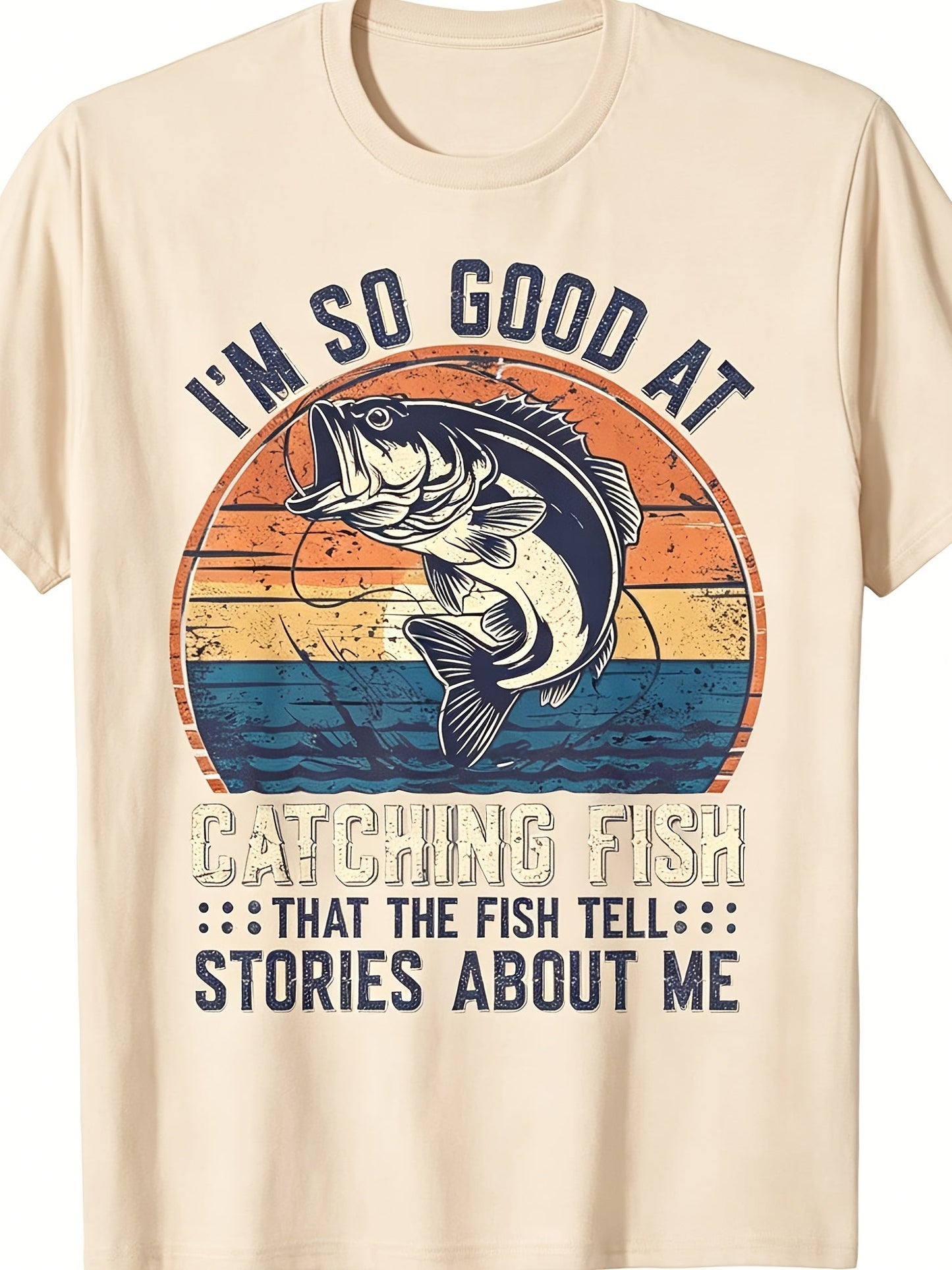 Men's Apricot Printed Short-Sleeve T-Shirt - product view 7