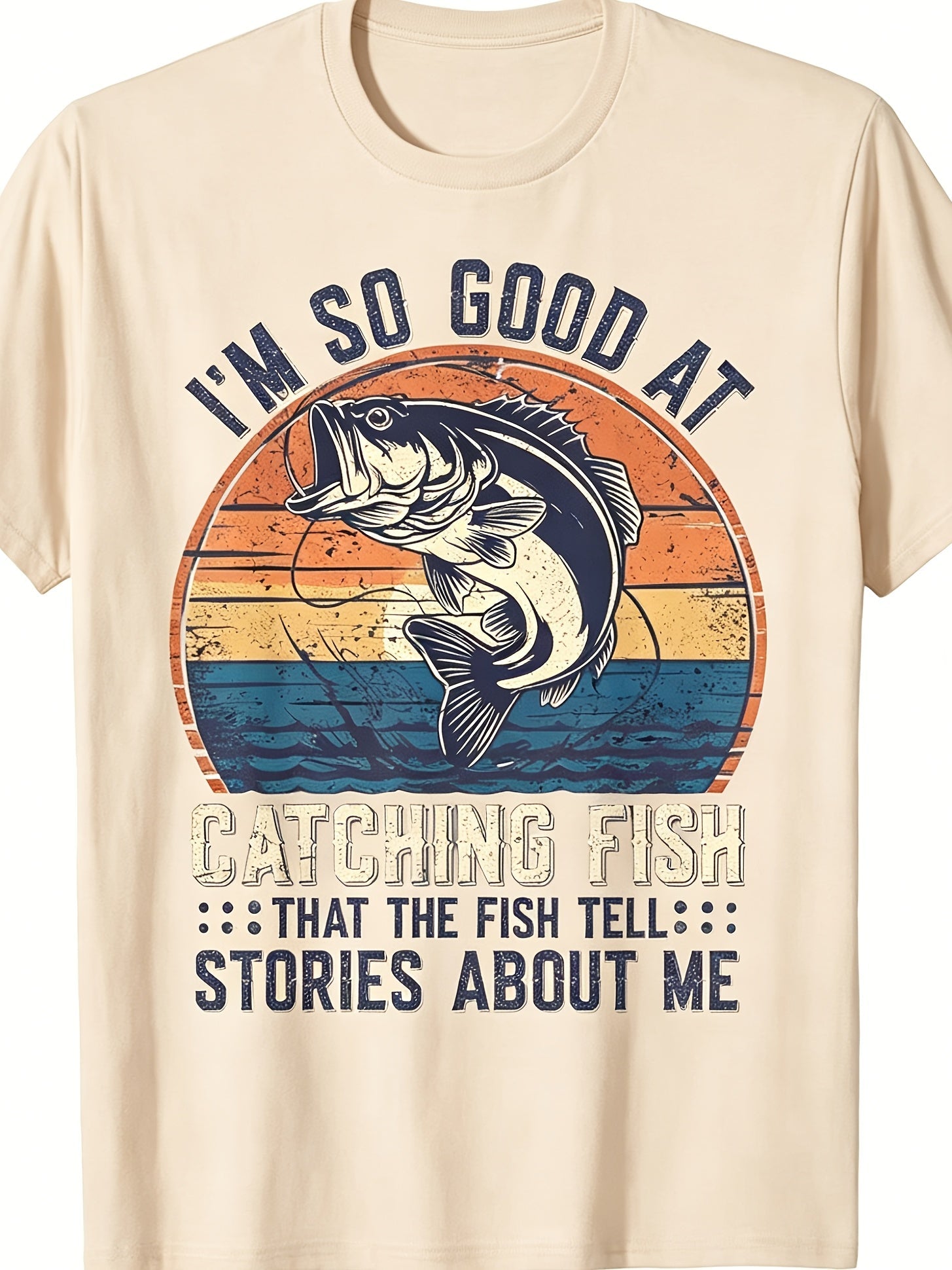 Men's Apricot Printed Short-Sleeve T-Shirt - product view 7