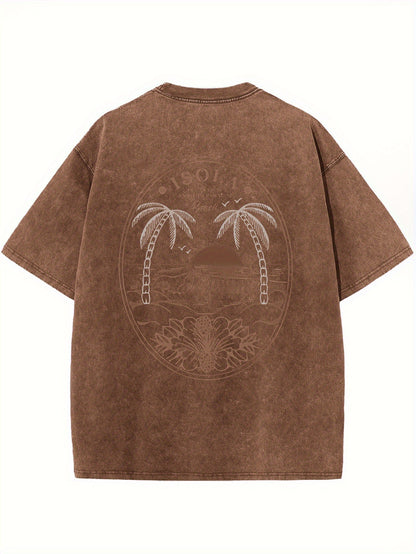 Men's Graphic T-Shirt - Round Neck Short Sleeve Everyday Style 080741