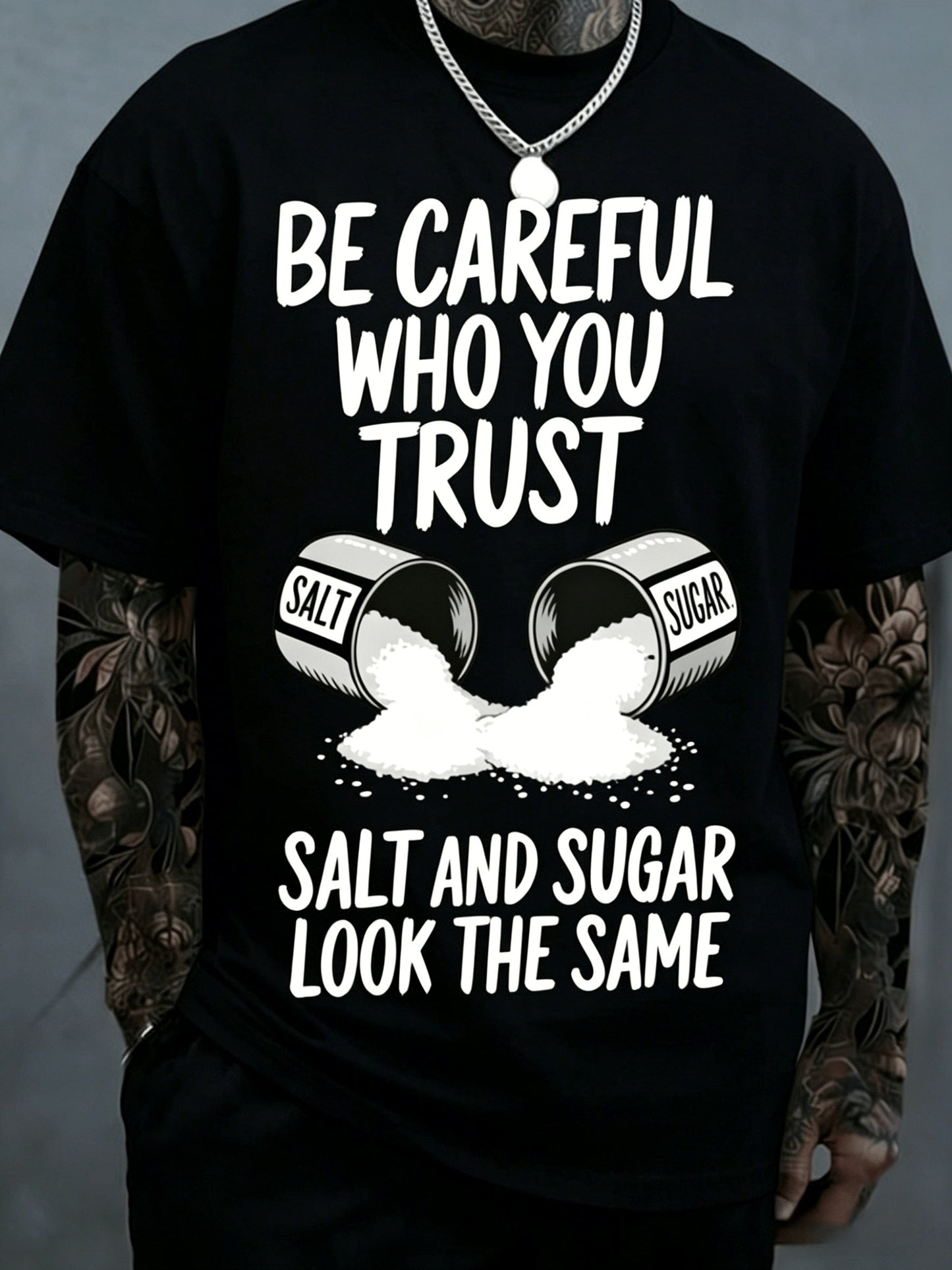 Men's Black Polyester Printed Short-Sleeve T-Shirt - product view 7