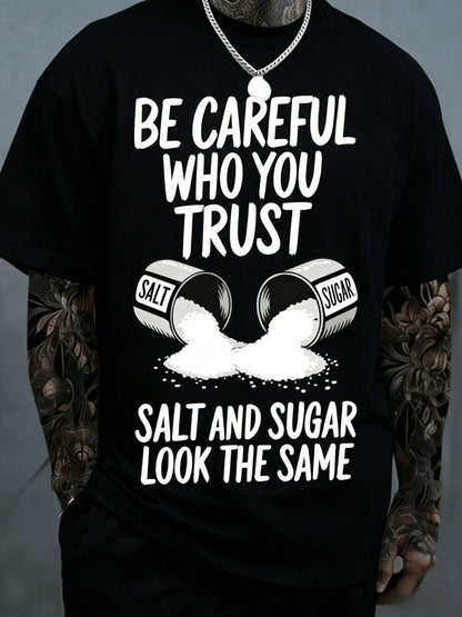 Men's Black Polyester Printed Short-Sleeve T-Shirt - product view 7