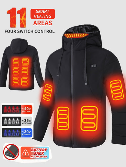 Men's Black Polyester Jacket - product view 11