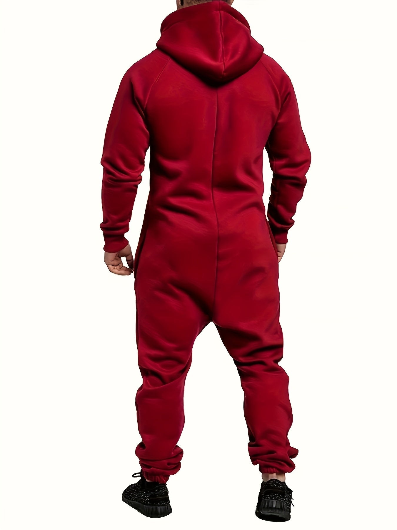 Men's Hooded Coveralls - Full-Zip One-Piece Design