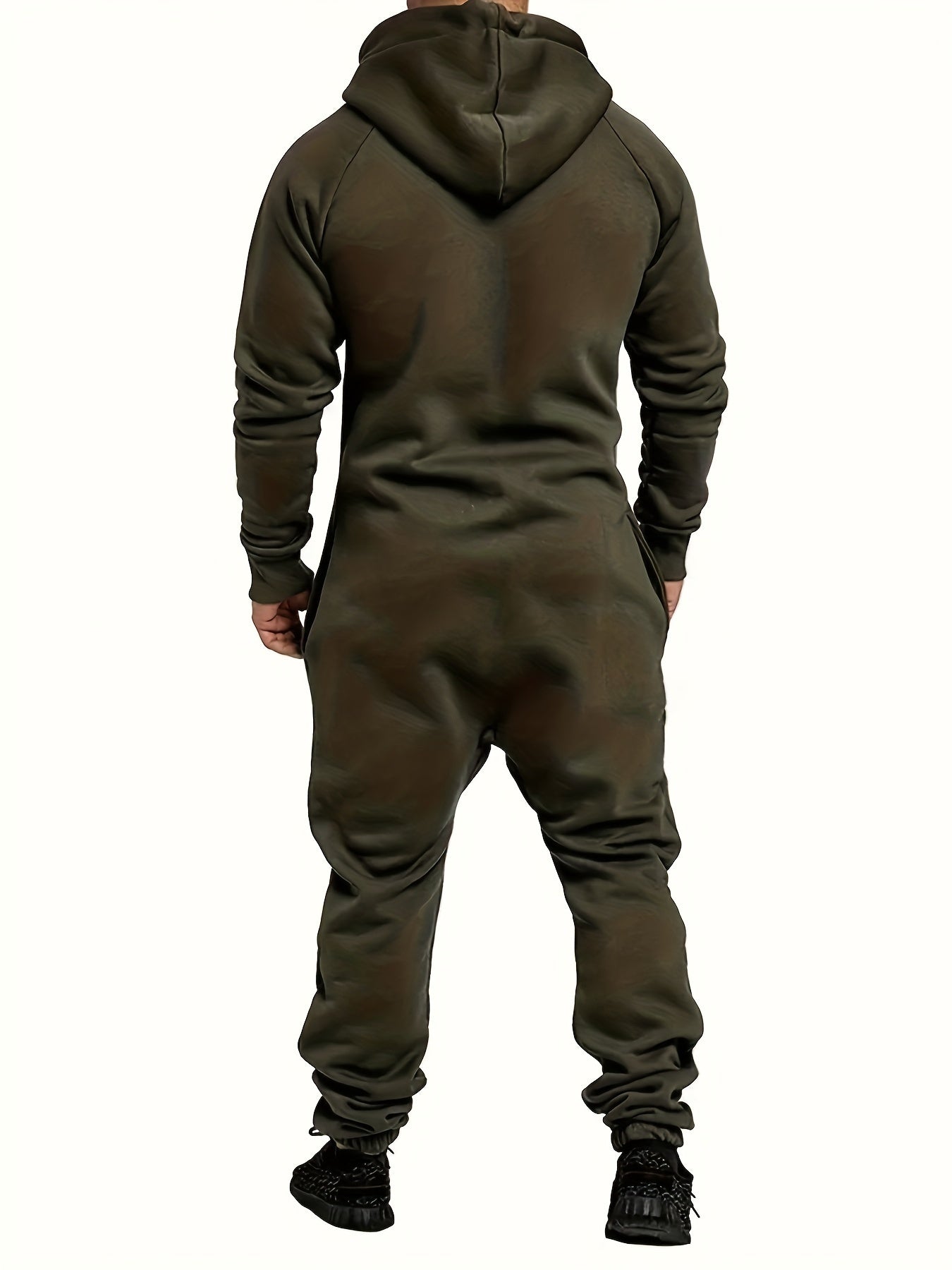 Men's Hooded Coveralls - Full-Zip One-Piece Design
