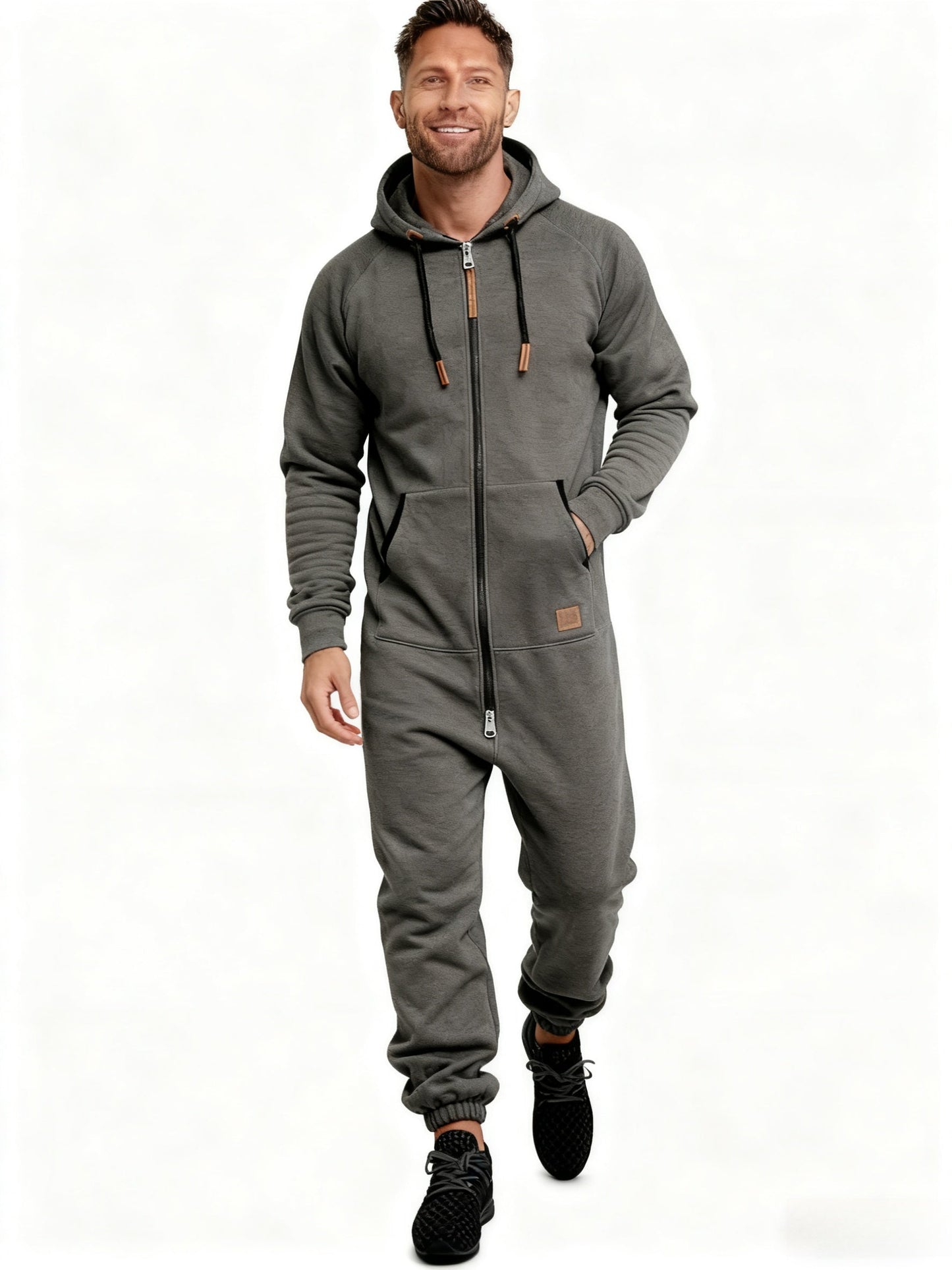 Men's Hooded Coveralls - Full-Zip One-Piece Design Style 4757