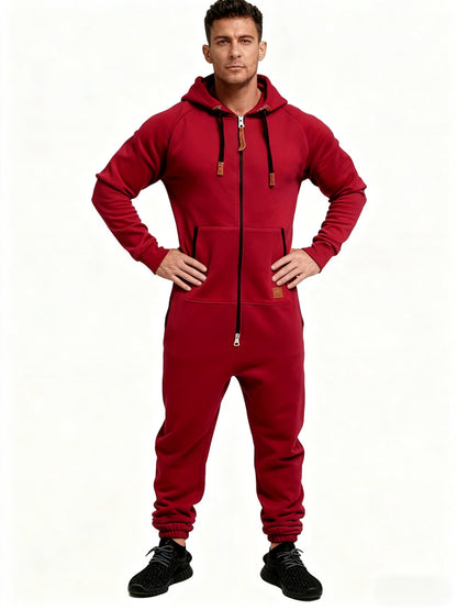 Men's Hooded Coveralls - Full-Zip One-Piece Design Style 4757