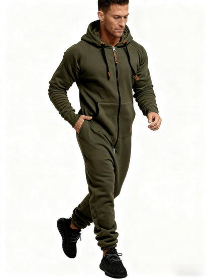 Men's Hooded Coveralls - Full-Zip One-Piece Design Style 4757