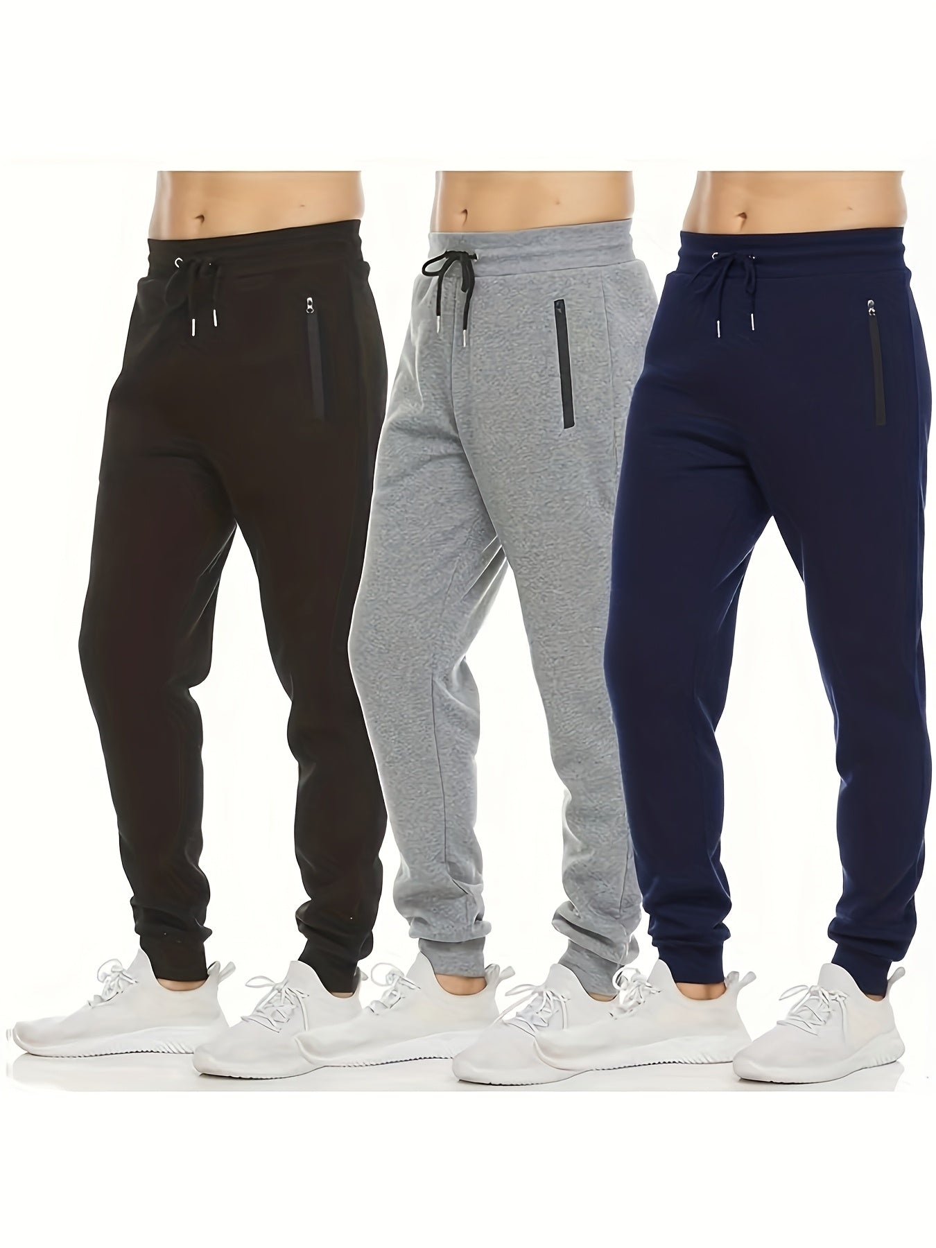 Men's Black, Light Gray, Dark Blue Pants - product view 4