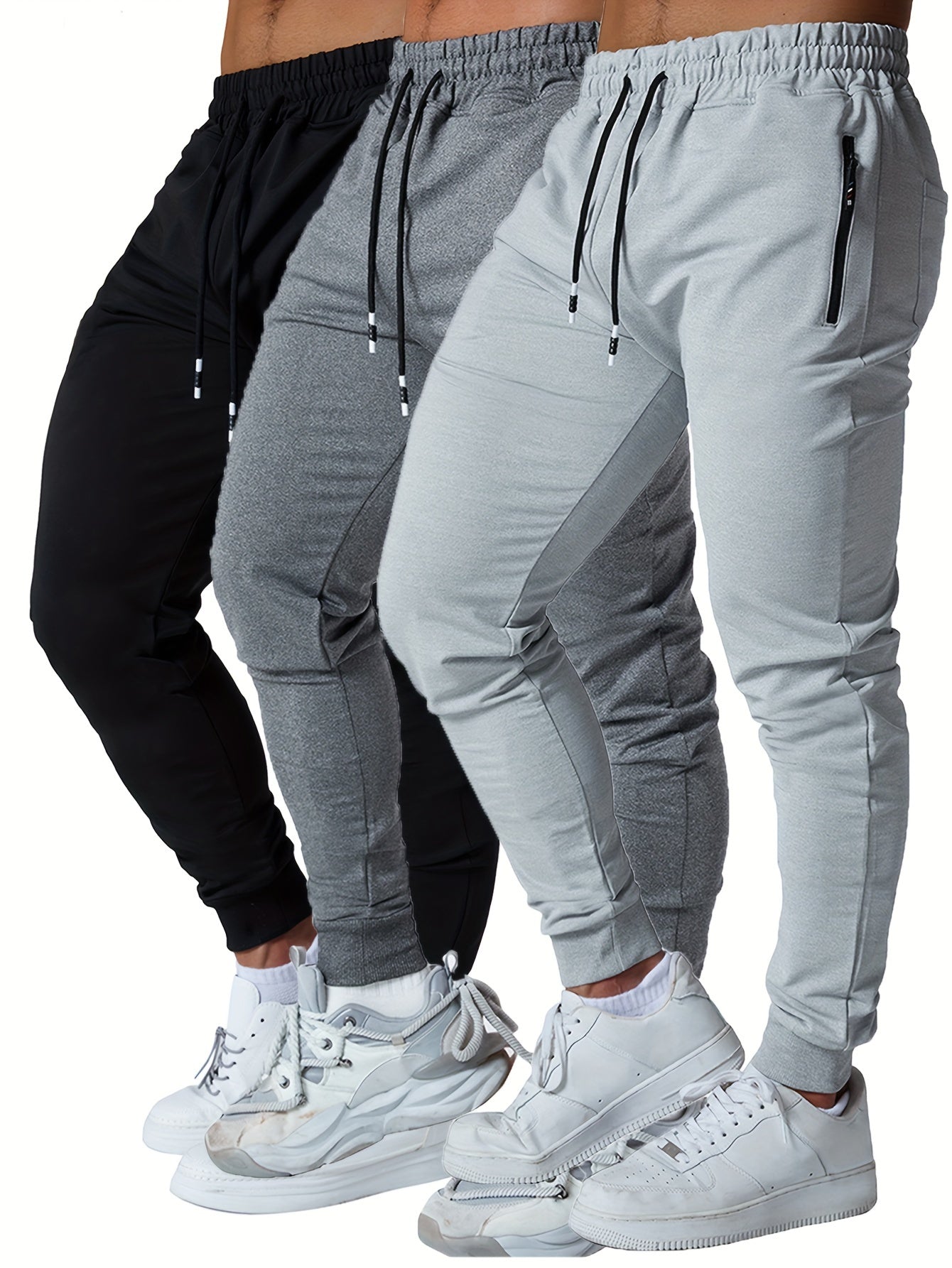 Men's Black+Navy+Light Grey Pants - product view 13