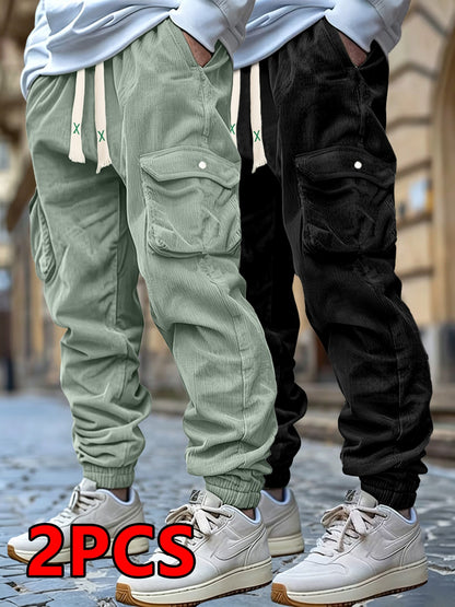 Men's Black+Light White Polyester Printed Pants - product view 12