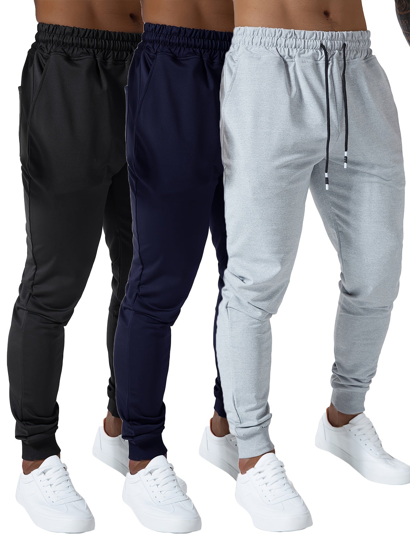 Men's Black+Dark Grey+Light Grey Outfit Set - product view 19