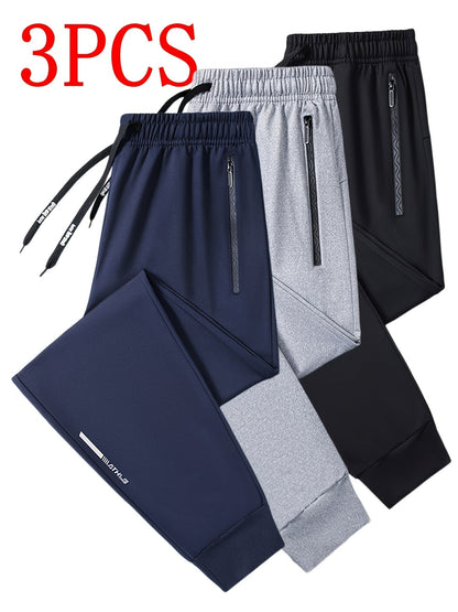 Men's Black+light Grey+dark Blue Pants - product view 13