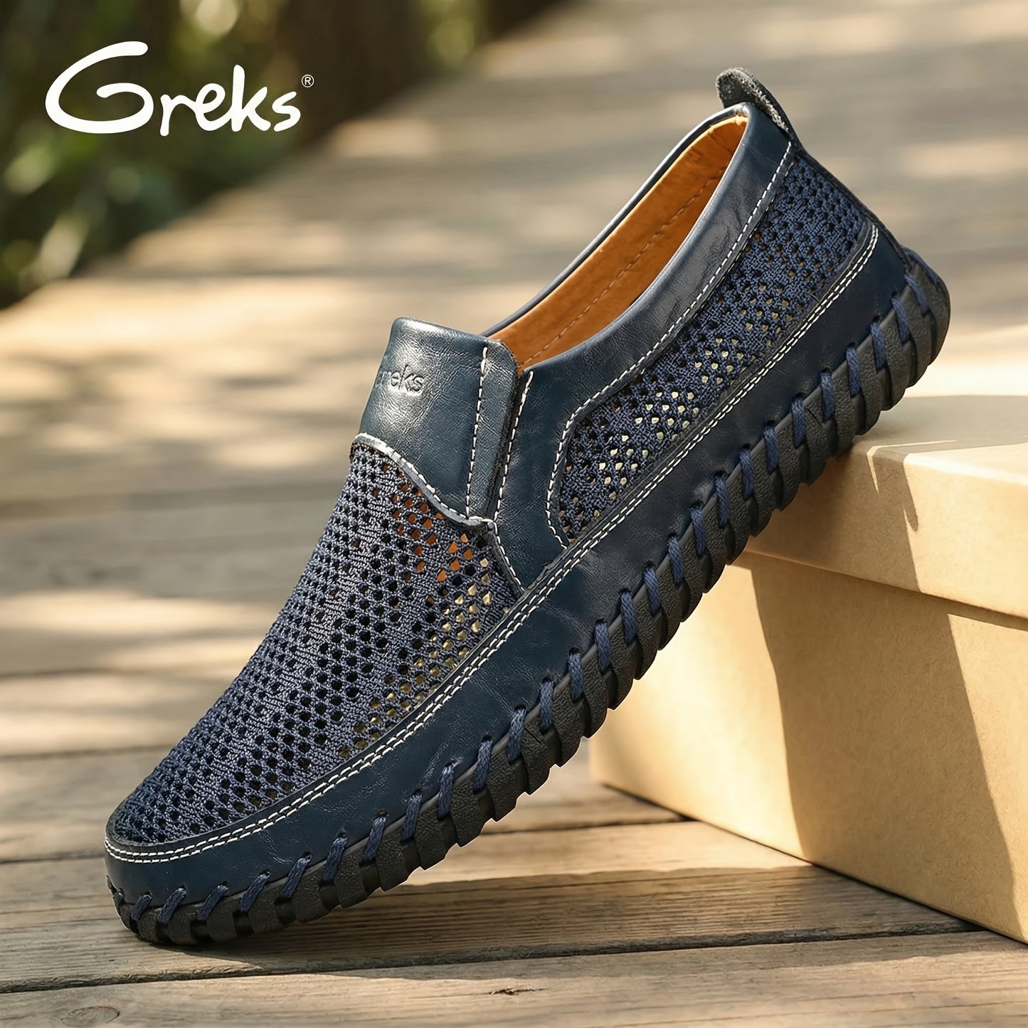 Men's Blue Mesh Shoes - product view 2