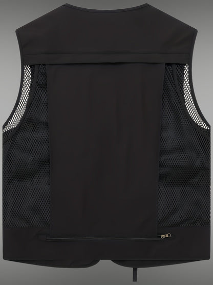 Men's Multi-Pocket Cargo Vest - Zip Front Outdoor Storage