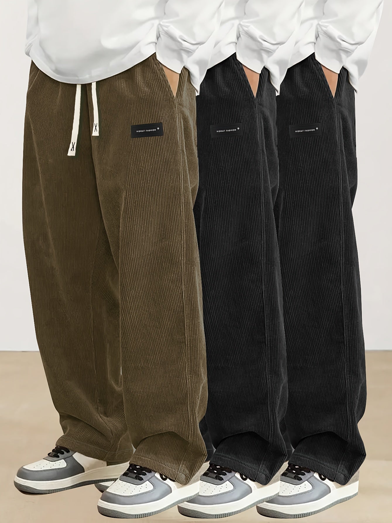 Men's Black+Black+Brown Pants - product view 10