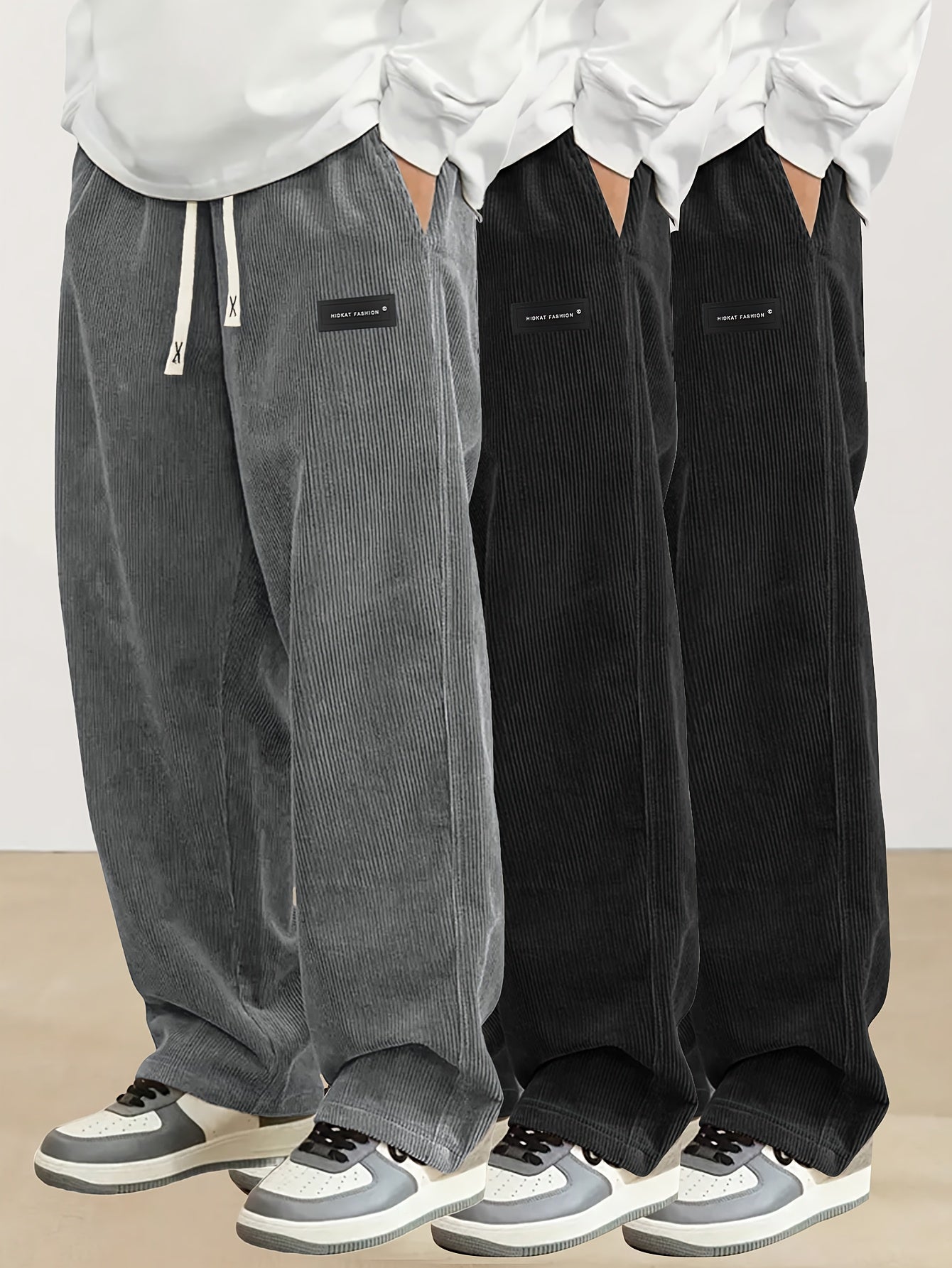 Men's Black+Black+Brown Pants - product view 42